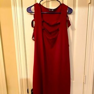 Maroon Boohoo Strappy Dress